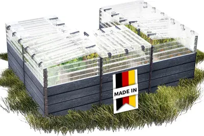 Produktbild von GARANTIA ERGO QUADRO TurboPlus U L 80 Hochbeet Stone, inkl. FLORA Wassersparsystem