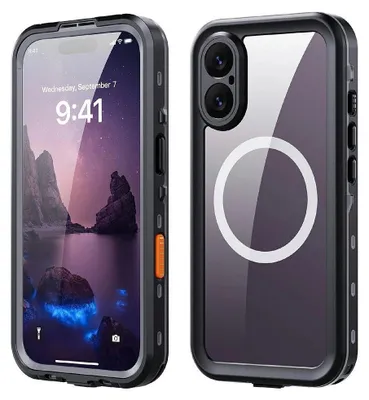 Image de Coque adaptée à l'iPhone 17, étanche, Shellbox DOT, compatible avec MagSafe, noire