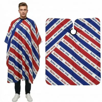Zdjęcie produktu dla Peleryna fryzjerska barberska do salonu duża strzyżenia 140x155 klamra