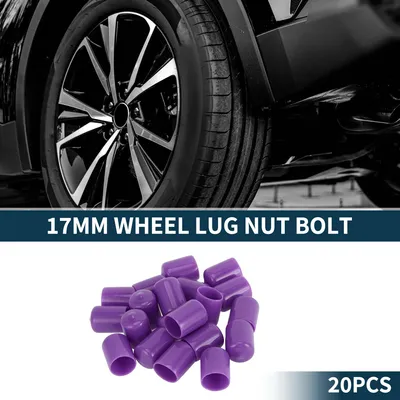 Image de Cache-Écrou De Roue En Forme Cylindrique Pour Jantes Extérieures, Boulons D'Écrou De Pneu, Vis De Protection De Capuchon De Poussière De Boulon, Violet, 20 Pièces, 17Mm Pvc