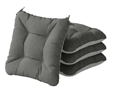 Produktbild von 4er Set Sitzkissen, Stuhlkissen mit Bändern, Rutschfeste Outdoor Indoor Sitzauflage 39,5 x 39,5 x 10 cm