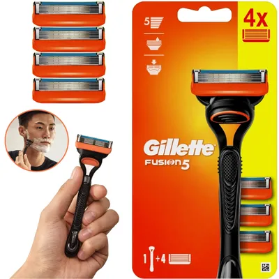 Produktbild von Gillette Fusion5 Rasierer für Männer mit 4 Ersatzklingen
