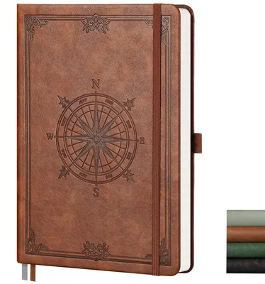 Produktbild von Notizbuch A5 Blanko, 192 Seiten, 100g/m², Kunstleder Hardcover, Braun
