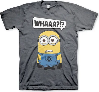 Produktbild von Minions - Whaaa?!? T-Shirt - XX-Large - Dark-Heather