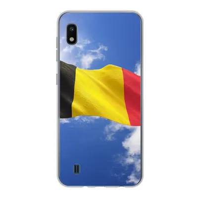 Produktbild von MuchoWow® Handyhülle Schutzhülle Hülle für Samsung Galaxy A10 Die Flagge Belgiens weht am Himmel Silikon Softcase Handy Hülle - Schutzhülle