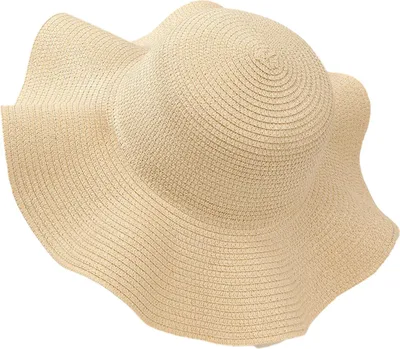Produktbild von Damen-Strohhut mit breiter Krempe, atmungsaktiv, schnelltrocknend, Sonnenhut, einfarbig, Sonnenschutzhut, Strandhut für den Außenbereich