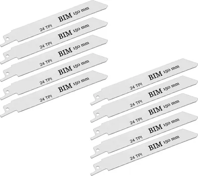 Produktbild von 10 BIM Säbelsägeblätter Metall Kunststoff 150mm Sägeblätter Säbelsäge 24 TPI