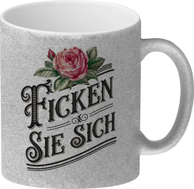 Produktbild von Ficken Sie Sich Glitzer-Kaffeebecher Rose Vintage