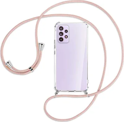 Produktbild von Handykette Backcover-Schutzhülle mit Band (Metall silberfarben) für Samsung Galaxy A53 5G - roségold