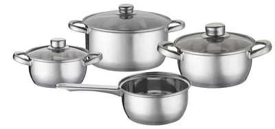 Produktbild von Homeware Topfset 4-tlg. mit Glasdeckeln