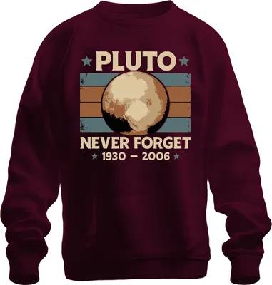 Obrázek produktu pro Pluto Never Forget 1930 2006 Vintage Retro Space Astronomy Uni mikina, vínová, S