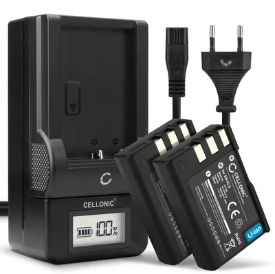 Image de CELLONIC 2x Batterie pour Appareil photo Compatible avec Nikon D3000, D5000, D40, EN-EL9 - (1000mAh , 7.4V) + Chargeur