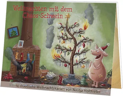 Produktbild von Postkartenbuch Weihnachten mit dem Chaos Schwein, Postkartenbücher Ansichtskarte Postkarte Weihnachtskarten