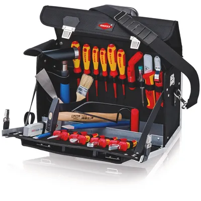 Produktbild von Werkzeugtasche "Classic" Elektro, 23-teilig (schwarz, mit Werkzeug-Sortiment für Elektriker)