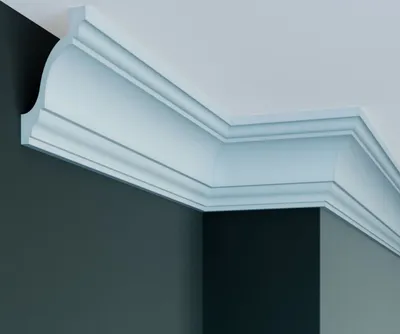 Produktbild von PROVISTON | Stuckleiste | Polyurethan | 83 x 83 x 2000 mm | Weiß | Deckenleiste