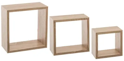 Produktbild von 3 kleine wandregale "fixy" würfel eichenholzeffekt - 5 five simply smart