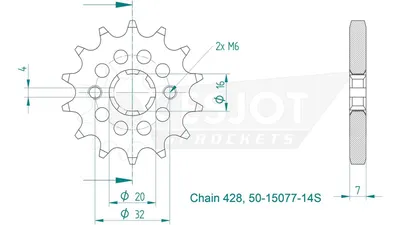 Obrázek produktu pro Esjot Ritzel 428 14Z Racing
