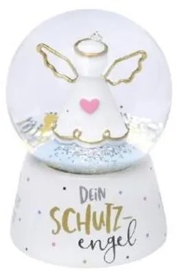 Produktbild von GRUSS & CO 46636 Traumkugel Schutzengel, Glitzer, Höhe 6,5 cm Schneekugel, Weiß, Goldfarben
