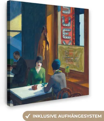 Produktbild von MuchoWow® - Leinwandbilder - Chop Suey - Edward Hopper, Wandbild, Wanddeko Bilder Wohnzimmer, 50x50 cm