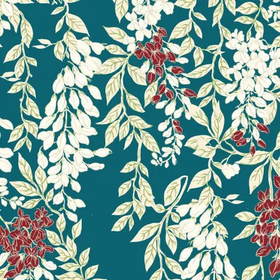 Produktbild von 20 Servietten Wisteria teal - Wisteria auf grün 33x33cm