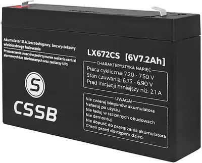 Immagine prodotto di Batteria al gel 6V/7,2Ah (149x91x33mm)
