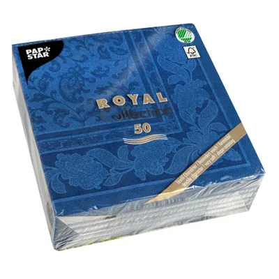 Zdjęcie produktu dla Papstar RC Servietten Ornaments dunkelblau 40 x 40cm 50 Stück