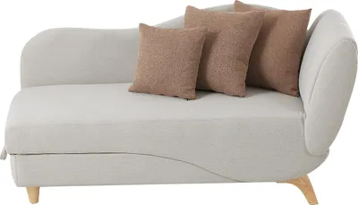 Produktbild von Beigefarbene Chaiselongue aus Stoff mit Stauraum für Bettzeug PENELOPE