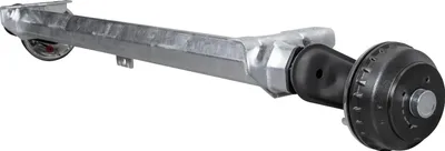 Produktbild von AL-KO COMPACT gebremste Anhängerachse 1350 kg 4x100 1350 mm 1900 mm Bremsachse für PKW Anhänger Autoanhänger Transportanhänger Autotransporter Kippanh