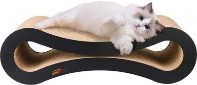 Produktbild von Kartonspielgerät für Katzen mit Katzenminze - Dauerhaftes Hauseinrichtungsmöbel - Maß 50 x 23 x 15 cm