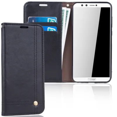 Zdjęcie produktu dla Pokrowiec na telefon komórkowy Etui ochronne na telefon Huawei Honor 9 Lite Cover Wallet Case Black