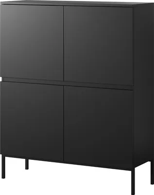 Obrázek produktu pro Selsey highboard Bemmi - čtyřdveřová vysoká komoda, černá, 100 cm