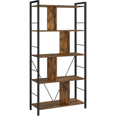 Zdjęcie produktu dla Regał loftowy 4-poziomowy z matowym wykończeniem stal MDF 150 cm