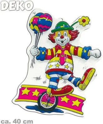 Produktbild von Wandbild Clown mit Einrad, Höhe ca. 40 cm, Wand-Deko, Dekoration