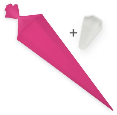 Produktbild von itenga Set Pink Bastelschultüte Rohling 85 cm eckig + Schultüten Spitzenschutz