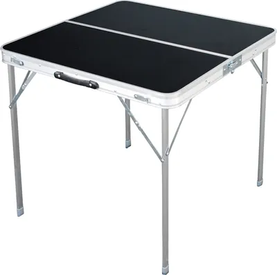 Image de Table de camping noire ou blanche pliable avec poignée de transport Alu différentes dimensions
