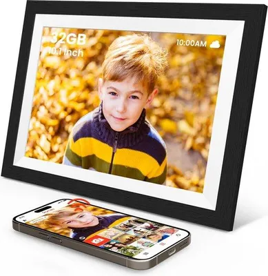 Zdjęcie produktu dla Cyfrowa ramka na zdjęcia z Wi-Fi, 10,1 cala, HD IPS, czarna