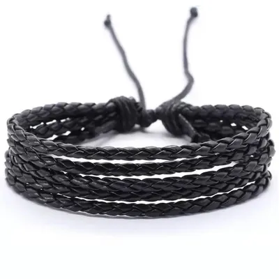 Obrázok produktu pre Náramok RU-33233 - Elegantný Čierny Pánsky Náramok KP33233