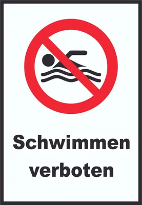Produktbild von Schwimmen verboten Schild A6 (105x148mm)