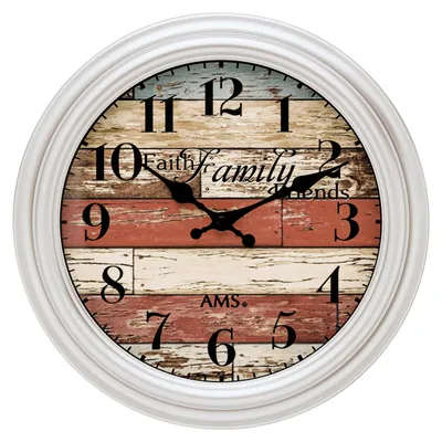 Produktbild von AMS W9618 Wanduhr mit Kunststoffgehäuse in Silber