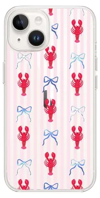 Zdjęcie produktu dla Elastyczne etui do iPhone'a 13 Mini, wykonane z przezroczystego silikonu TPU, z motywem krabów i kokardek