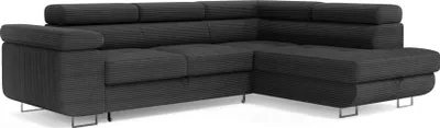 Produktbild von LetSit Ecksofa William L Poso Rechts Freistehendes Loungesofa Bequemes Ecksofa mit Schlaffunktion Schmutzabweisend Für Wohnzimmer Schlafzimmer Schwarz