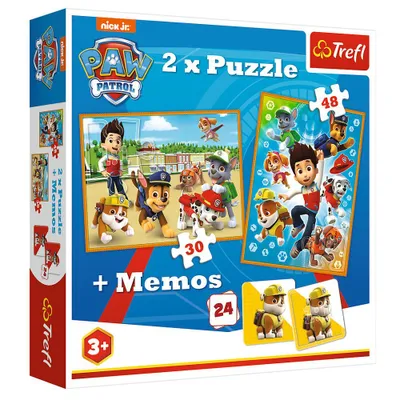Produktbild von Memo und Puzzle Box 30 & 48 Teile | Paw Patrol | Memo Spiel & Puzzle