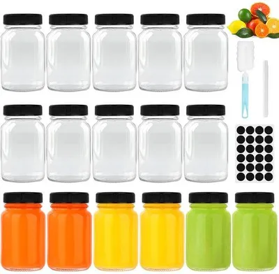 Productafbeelding van 16 Kleine Glazen Flessen van 60 ml, Herbruikbaar