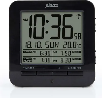 Produktbild von Alecto AK-20 - Digitale Wecker mit Thermometer, schwarz