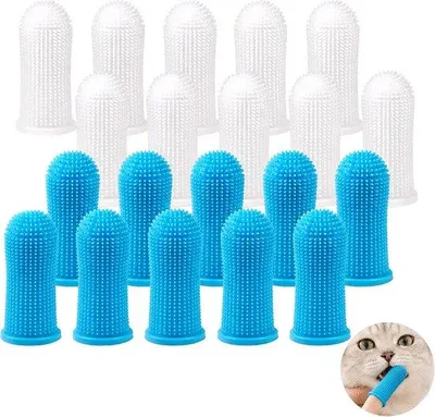 Produktbild von Silikonfingerzahnbürste für Hunde und Katzen - 20 cm hohe Mundpflege - Homevero