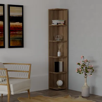 Immagine prodotto di Tufillo - Libreria, 25x25x160h cm Marrone Noce, 5 Ripiani