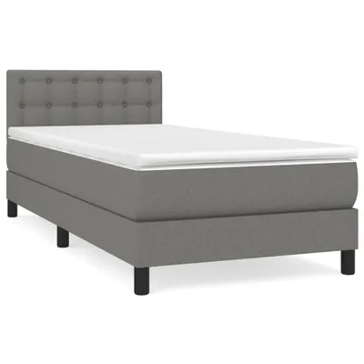 Produktbild von vidaXL Boxspringbett mit Matratze Dunkelgrau 90x200 cm Stoff