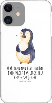 Produktbild von Mr. & Mrs. Panda Iphone 11 Handyhülle Pinguin Diät - Weiß - Geschenk, glücklich, Cover, Abnehmen, Handy Case, Schutzhülle, Smartphone Hülle