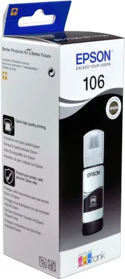 Produktbild von Epson 106 EcoTank Photo Black ink bottle, Original, Foto schwarz, Epson, - EcoTank ET-7750 - EcoTank ET-7700, 70 ml, Tintenstrahldrucker