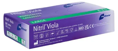 Produktbild von Meditrade - Einmalhandschuhe Nitril Violia - violett-blau - Größe L - 100 Stück